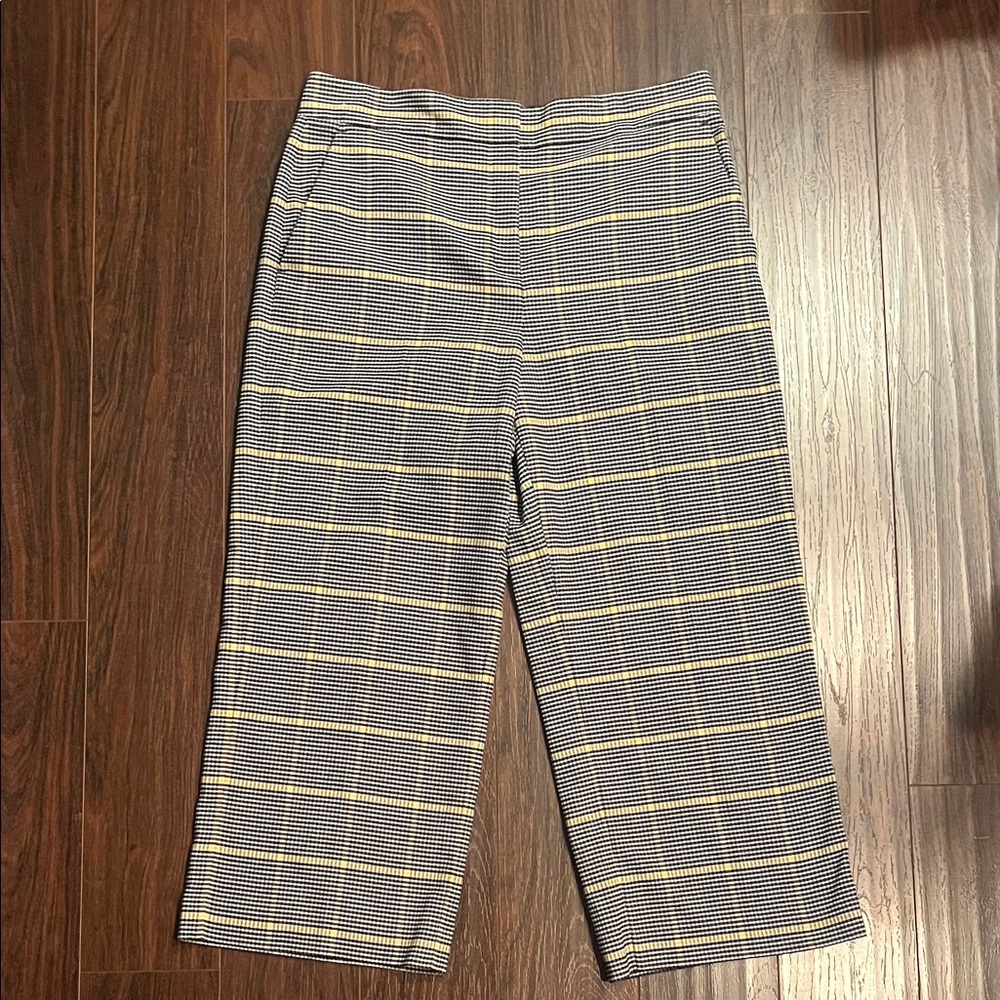 Ann Taylor Plaid Pants in Navy and Yellow